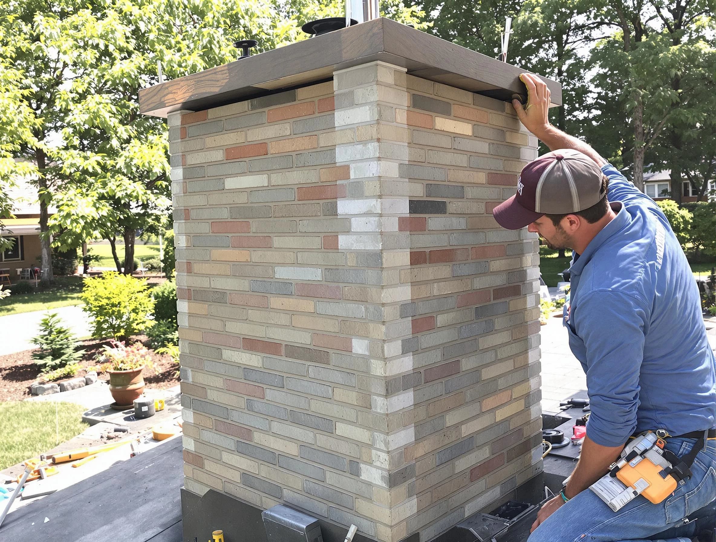 Greenwood Village Chimney Sweep completing a modern chimney remodel in Greenwood Village, CO