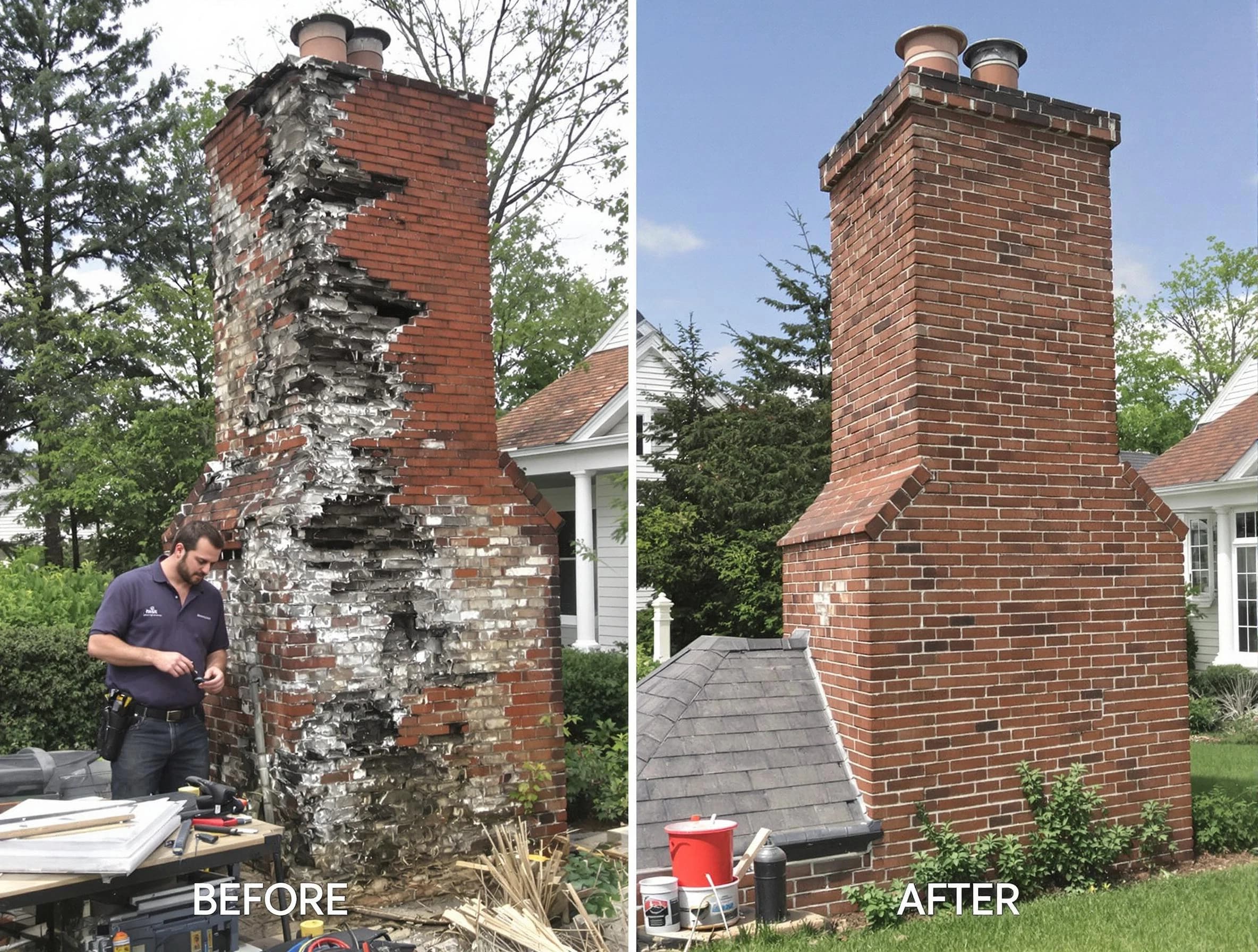 Greenwood Village Chimney Sweep performing a full chimney restoration in Greenwood Village, CO