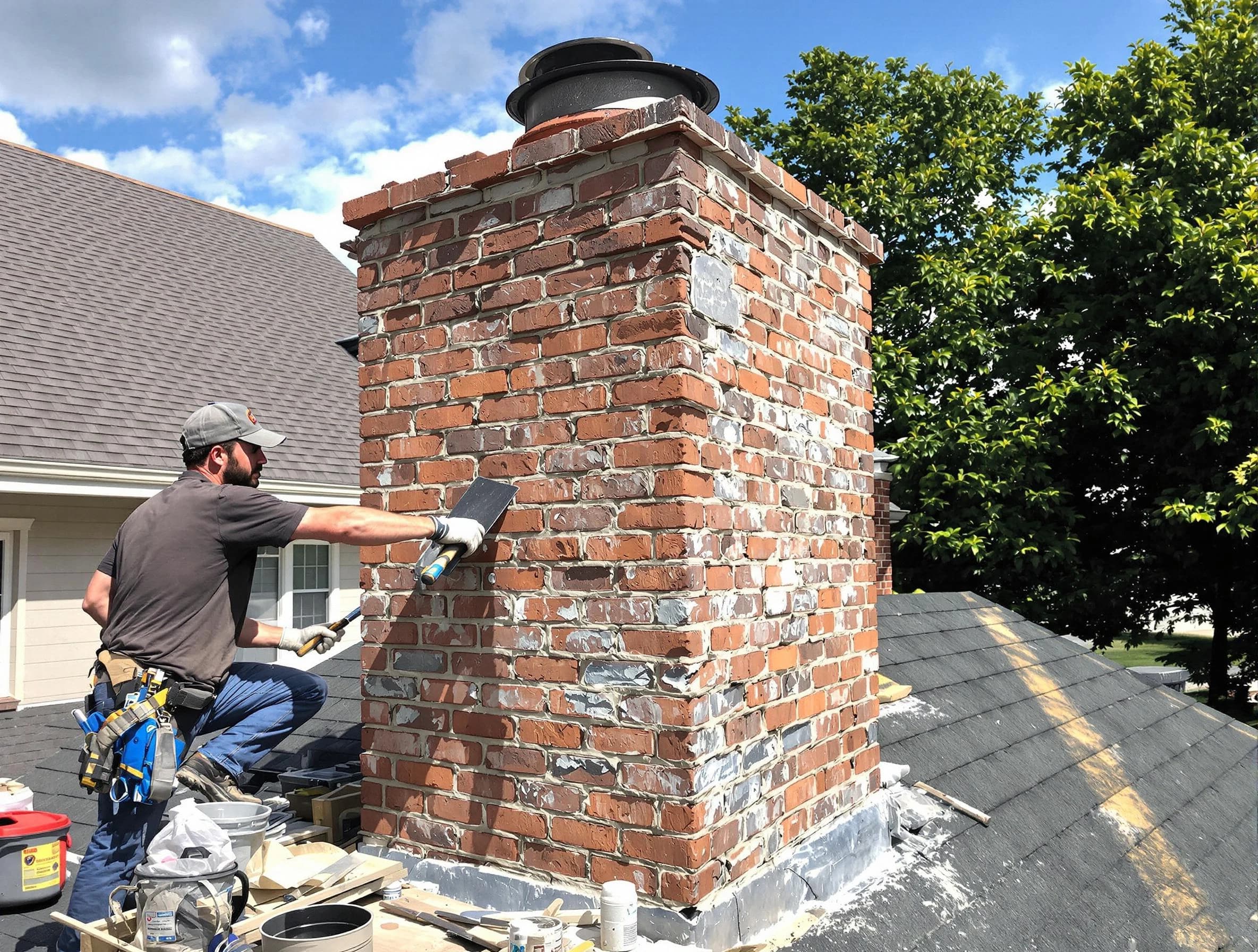 Completed chimney rebuild by Greenwood Village Chimney Sweep in Greenwood Village, CO