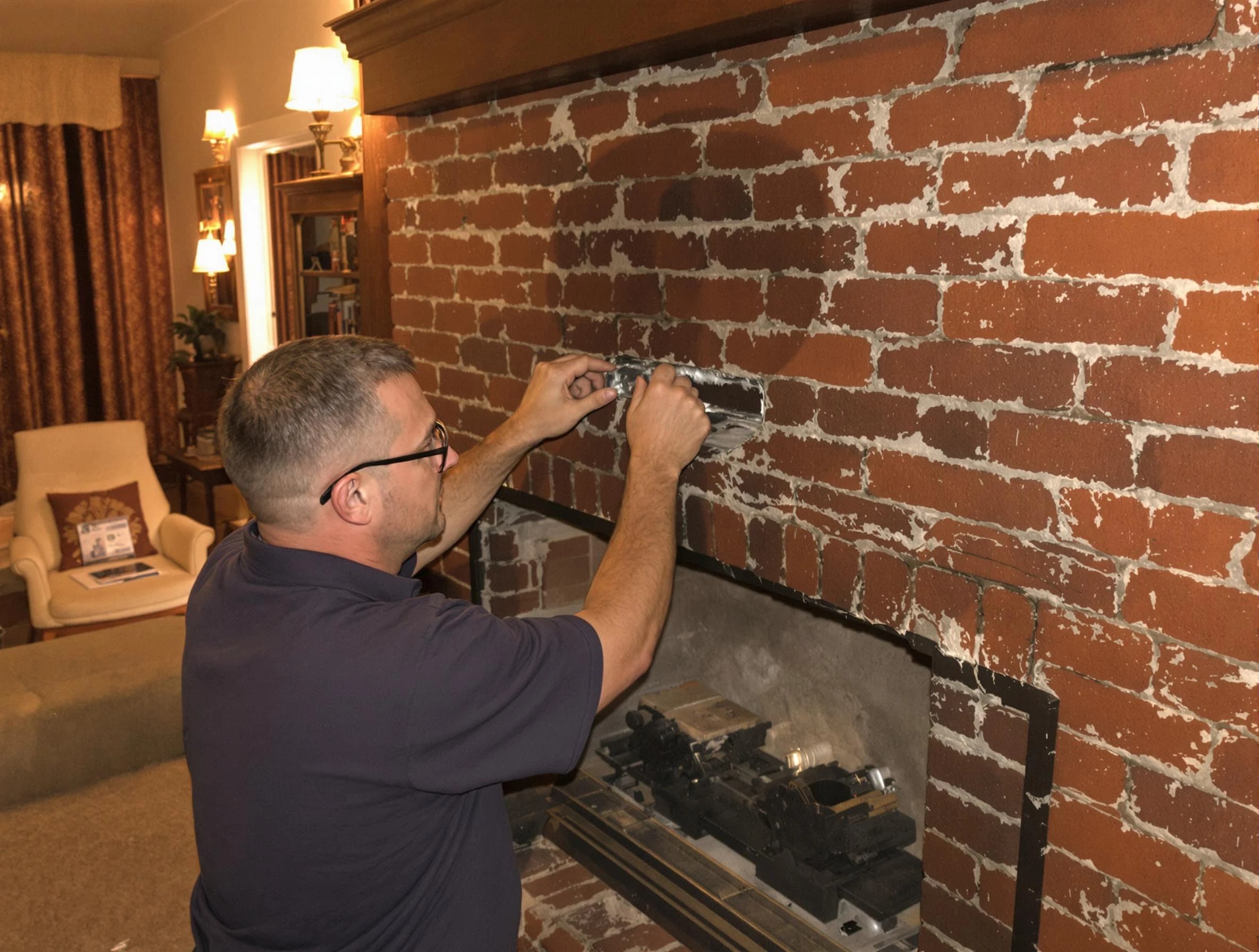 Greenwood Village Chimney Sweep expert fixing a fireplace in Greenwood Village, CO